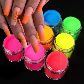 3 Adet Neon Akrilik Toz Kiti Nail Art Dekorasyon Tırnak Uzatma Kristal Polimer Pigment Toz Tırnak Malzemeleri Profesyoneller İçin