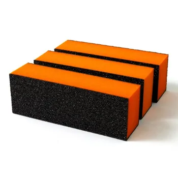 3 adet Siyah Sünger Tampon UV Jel Parlatma Zımpara Tamponlama Dosya Blok Köpük Zımpara Manikür Pedikür Tırnak Sanat Aracı