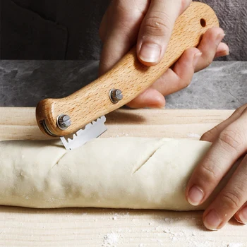 Yeni Sıcak Ekmek Kavisli Kesici Baget Kesme Fransız Tost Kesici Ekmek Aracı Oyma Hamur SMR88