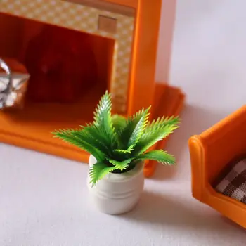 Oyuncaklar Sevimli Mikro Mobilya Sahte Simülasyon Bitkiler Minyatür Dollhouse Mobilya Saksı Mini Yeşil Bitki