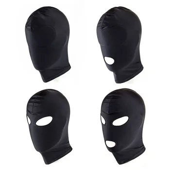 4 Stil Fetiş Maske Hood Seksi Oyuncaklar Açık Ağız Göz Esaret Hood Parti Maskesi Cosplay Köle Başlık Maske Yetişkin Seks Ürün XN0161