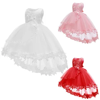 Kızlar yeni elbise dantel Avrupa ve Amerikan bebek prenses elbise pembe firar bir yaşındaki fotoğraf giyim örgü tutu