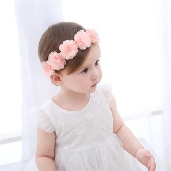 Yeni çocuk Yedi Renkli Çiçek Kafa Bandı Bez Kız Erkek Saç Bantları Çocuklar için Fotoğraf Sahne Bebek Aksesuarları Yenidoğan için