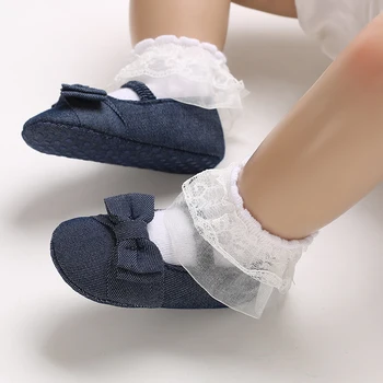 Yeni Sevimli Kot Kız Bebek Ayakkabıları kaymaz PU Yumuşak Taban bebek ayakkabısı Moda Zarif Kız Prenses Ayakkabı İlk Yürüyüş Ayakkabısı