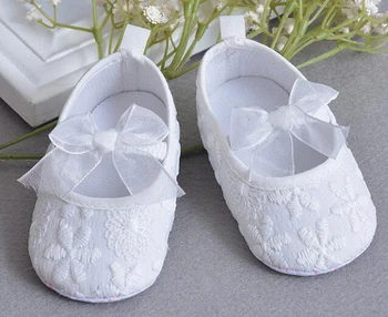 bebek kız ayakkabı beyaz yeni doğan pamuk bebek ayakkabı prewalkers küçük kızlar beşik ayakkabı christenning düğün yay bebek mary jane