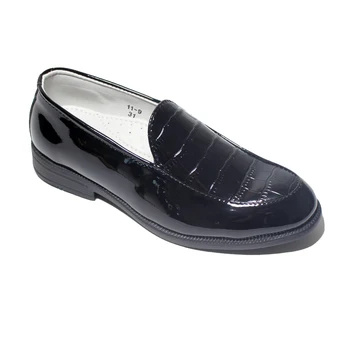 2022 Bahar Çocuk Zarif ayakkabı Faux Patent Deri Moccasins Üzerinde Kayma loafer ayakkabılar Düşük Kare Topuk Gençler Çocuk Ayakkabı