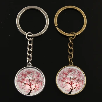 Moda doğum günü hediyesi Sevimli Barış Dünya Ağacı Cabochon İşaretleri Anahtarlıklar Anahtarlıklar anahtar zincirleri yüzük Kolye Kadın Erkek