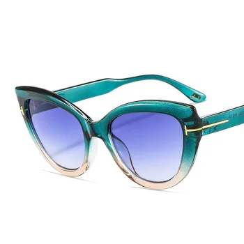 2021 Yeni Moda Kedi Göz Güneş Gözlüğü Kadın Erkek Degradeler Lens Çerçeve Leopar Marka Tasarımcısı Lüks Vintage güneş gözlüğü UV400