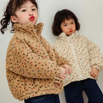 Kız Bebek Çocuk Ceket Ceket Dış Giyim 2022 Yeni Kalınlaşmak Bahar Sonbahar Pamuk Gençler Hırka Nefes Palto çocuk Cl