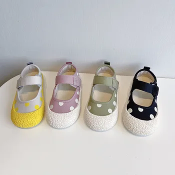 Koreli çocuk Dalga Noktası kanvas ayakkabılar Yeni çocuk ayakkabıları Sonbahar Kız Bez Ayakkabı Yumuşak Taban Bebek Ayakkabıları