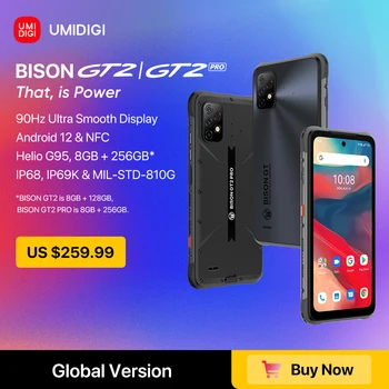 UMIDIGI BISON GT2 / GT2 PRO Android 12 güçlendirilmiş akıllı telefon IP68 IP69K 128GB 256GB 90Hz Helio G95 NFC 6.5 
