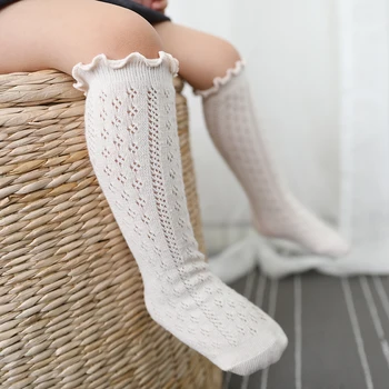 Yeni Yaz Kızlar Pamuk Çorap Diz Yüksek Nefes Çocuk Uzun Çorap Çocuk Boys Çorap Yumuşak Bebek Bebek Kat Çorap Ücretsiz Boyutu