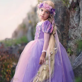 2021 Kızlar Karnaval Prenses Elbise Kıyafeti Uzun Fantezi Parti Elbisesi Çocuk Giyim Noel Cosplay Kostüm Bebek Kız Giyim