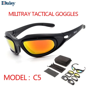 Papatya c5 Polarize Askeri Güneş Gözlüğü patlamaya dayanıklı 4 lens taktik gözlük 2019 Spor çekim koşu avcılık ordu gözlük