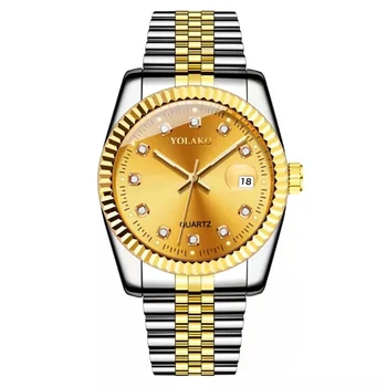 Erkek İş Saatler Satış Paslanmaz Çelik çift saatleri Moda Takvim Lüks Marka erkek Saatler Çift hediyelik saat
