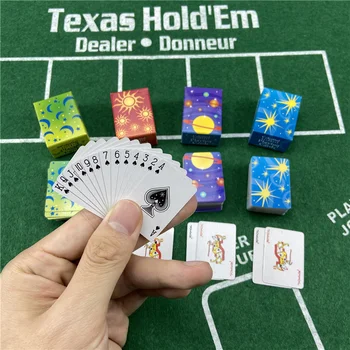 Oyun Kartları Sevimli MİNİ Minyatür Oyunları Poker Mini 40X28mm Kağıt Minyatür Bebek Aksesuarı Ev Dekorasyon Yüksek Kaliteli