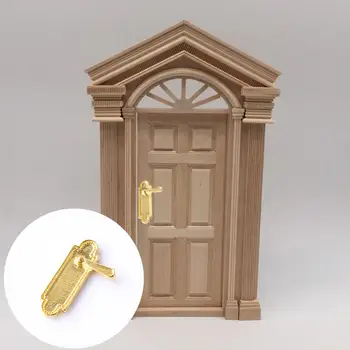 2 Adet Güzel Dollhouse Kapı Kilitleri 1/12 Ölçekli Mini Çekme Kilitleri Minyatür Simülasyon Çekme Kolları Aksesuarları Oyna Pretend