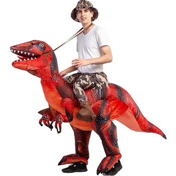 Velociraptor T REX Maskot Şişme Kostüm Yetişkin Anime Cosplay Dinozor Hayvan doğum günü hediyesi İçin Parti Cosplay Disfraz