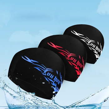 Spandex Yüzme Kapaklar Kadın Erkek Banyo Spa Yüzmek Şapka Nefes Spor Saç Kulaklar Koruma Kapağı Yüzmek Aksesuarları