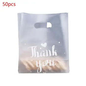 50 adet Plastik Teşekkür Ederim Tatlı Ekmek Paketi Çerez Şeker Çanta Düğün Favor Şeffaf Gıda Ambalajı