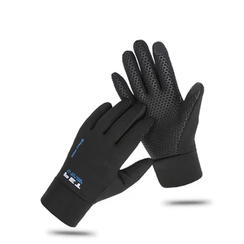 Erkek Kış Spor koşu eldivenleri Beş Parmak Rüzgar Geçirmez, Su Geçirmez ve kaymaz dokunmatik ekran koruyucu Sıcak Eldiven