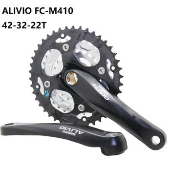 Shimano ALIVIO FC-M410 Bisiklet Aynakol 8/24 Hız Hollowtech Aynakol 170mm 42-32-22T MTB Bisiklet Aynakol FC M410 Krank Parçası