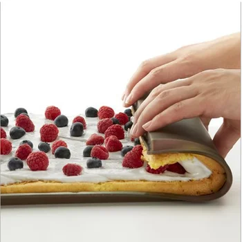 1 ADET Silikon Pişirme Mat Kek Rulo Ped Macaron İsviçre Rulo fırın matı Bakeware Pişirme Araçları Mutfak Aksesuarları