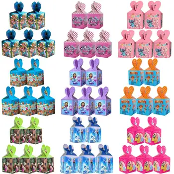 6/12pcs Disney Minnie Prenses Şeker Hediye Kutuları Partisi Çocuk Doğum günü Partisi Snack Kutuları Yılbaşı Kutusu Hediye Çanta Malzeme 