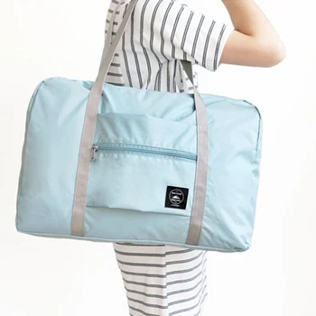 Unisex Seyahat Çantaları Düz Renk Rahat Katlanabilir silindir çanta Tote Büyük Kapasiteli Bagaj Çantaları Kadın Erkek Çanta omuzdan askili çanta
