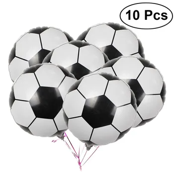 10 Adet 18 İnç Futbol Alüminyum Folyo Balon Futbol Metalik Mylar Balonlar Dekorasyon Doğum Günü Partisi için