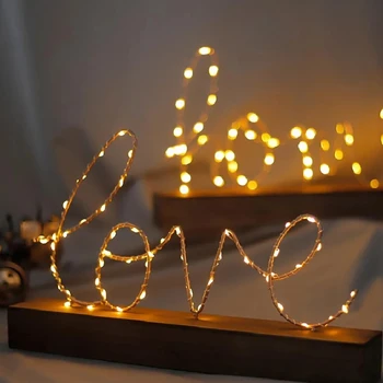 Odası Dekor Masa Lambası led ışık AŞK Mektupları Yatak Odası Ev Oturma Odası Düğün Dekorasyon Figürler Süsler Sevgililer Günü Hediyesi