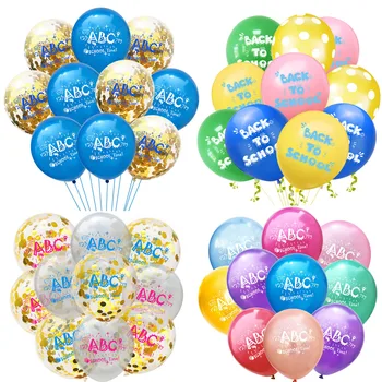 Okula dönüş Balonlar ABC Okul Zamanı Lateks Balonlar Renkli Balonlar Okul Açılış Sezonu Parti Dekorasyon