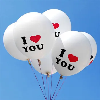 5 adet Beyaz Seni Seviyorum Lateks Balonlar Şişme Hava Topları çocuk Doğum Günü Partisi Balonlar Düğün Süslemeleri Şamandıra Balonlar