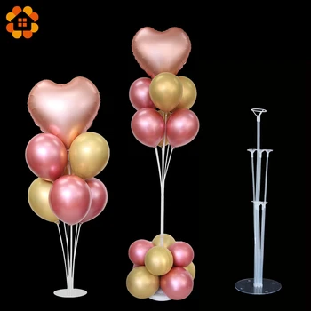 1 takım Balon Standı Kalp Balon Aksesuarları 12 inç Metalik konfeti balonları Düğün Doğum Günü Partisi Ev Dekorasyon için