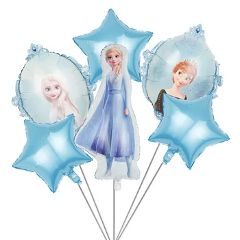6 adet Yeni Elsa Olaf Disney Dondurulmuş Prenses Folyo Balonlar Bebek Duş Kız Kardan Adam Doğum Günü Partisi Süslemeleri Çocuk Oyuncakları Hava Globos