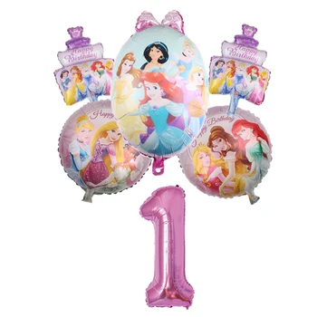 6 Adet Disney Prenses Kek Folyo Balonlar 32 inç Numarası Doğum Günü Partisi Süslemeleri Globos Bebek Duş Çocuk Oyuncakları Çocuk Balonlar