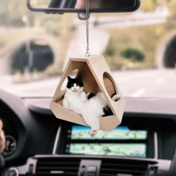 Akrilik Sevimli Araba Aksesuarı Tembel Kedi Kolye Oto dikiz aynası Süsler İç Araba Dekorasyon doğum günü hediyesi Çift