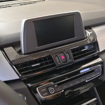 Karbon Fiber Renk Navigasyon ekran koruyucu Trim Merkezi Hava Çıkış Çerçeve Dekorasyon Çıkartması BMW 2 serisi İçin Aktif Tourer F45 ABS