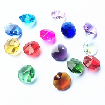 Ücretsiz Kargo 14mm kristal cam sekizgen boncuk bir delik, cam kristal sekizgen boncuk bir delik.Düğün Dekorasyon Aksesuarları