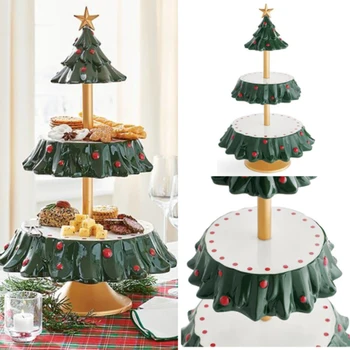 Zarif Noel Aperatif Raf Noel Ağacı Tatlı Masa meyve tabağı Tatil Parti şeker tabağı Aperatif Tepsisi Dekorasyon