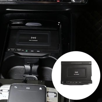Araba Merkezi Konsol Trim İçin Mercedes-Benz A / B Sınıfı GLA GLB 20-21 Araba QI Kablosuz Şarj Cihazı Hızlı Şarj Plakası Paneli telefon tutucu