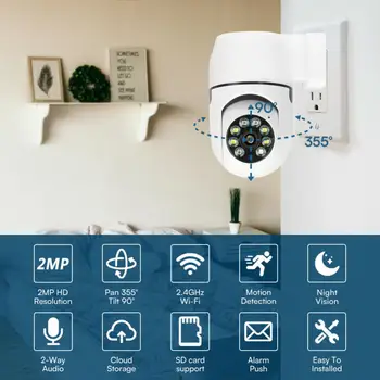 360° 1080P IP Fiş Ampul Kamera WiFi IR Gece Akıllı Ev Kablosuz Güvenlik Gözetim Kamera İki Yönlü Video