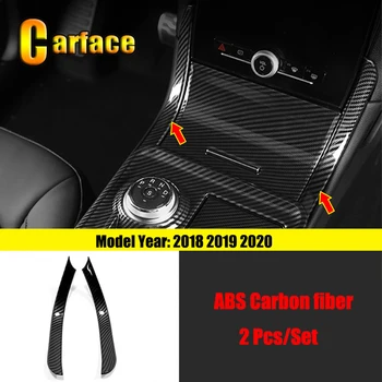 ABS Karbon fiber manuel vites topuzu sol ve sağ koruma krom çerçeve Trim Sticker Araba styling Ford Kenar 2018 İçin 2019 2020