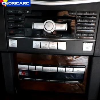 Araba Merkezi Konsol CD Paneli Anahtarı Düğmesi Pullu Çıkartmalar Mercedes Benz C E Sınıfı İçin W204 W212 GLK X204 İç Aksesuarları
