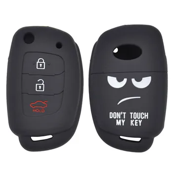 Silikon araba anahtarı Durum Kapak Hyundai Creta İçin ı10 ı20 Tucson Elantra Santa Fe Uzaktan Çevirme Anahtarlık kılıflı ceket Tutucu 3 Düğmeler