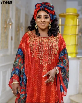 Kadınlar için uzun Afrika Elbiseler Artı Boyutu Giyim Dashiki Şifon Boncuklu Abaya Müslüman Elbise Afrika Elbise Robe Africaine Femme
