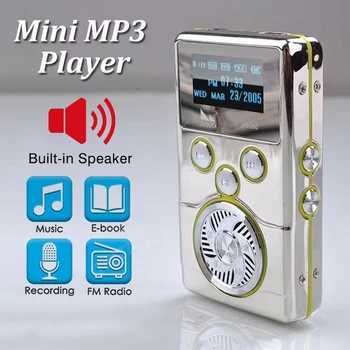 Mini MP3 Çalar Metal Müzik Çalar 8GB Spor Koşu Walkman Dahili Hoparlör MP3 Ekran Desteği Fm Radyo/Kayıt / E-kitap