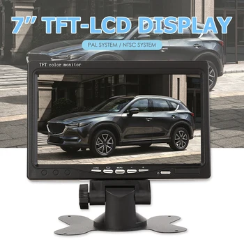 7 inç TFT LCD Ekran Araba Monitör Oyuncu 2 Yönlü Video Girişi PAL/NTSC Monitör için Otomatik Dikiz Ev Güvenlik Gözetim Kamera