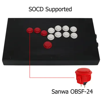 RAC-J800B Tüm Düğmeler Hitbox Tarzı oyun kolu Mücadele Sopa Oyun Denetleyicisi İçin PS4/PS3/PC Sanwa OBSF-24 30