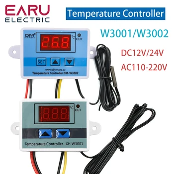 W3001 W3002 Dijital Kontrol Sıcaklık Mikrobilgisayar Termostat Anahtarı Termometre Yeni Termoregülatör DC12 / 24 AC110-220V
